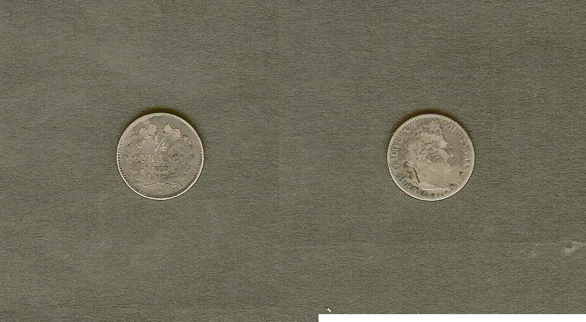 quarter franc Louis Philippe 1832I VF/gVF